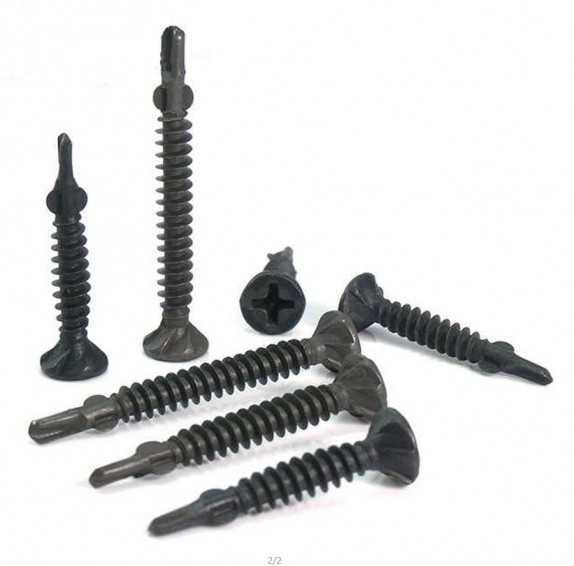 Silicic acid cover plate drill screw with ears